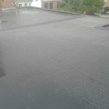 Plat dak met regen